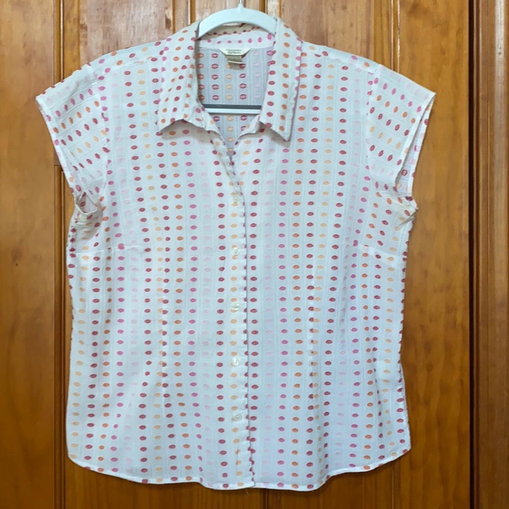 Christopher & Banks cap sleeve button down blouse